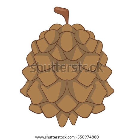 Cartoon illustration of pine cone vector icon for web design