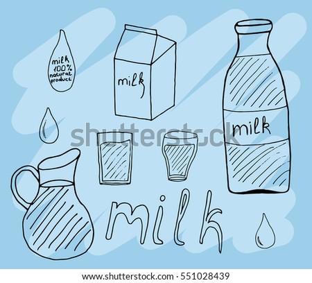 Milk icons.kitchen icon of milk.Vector illustration.