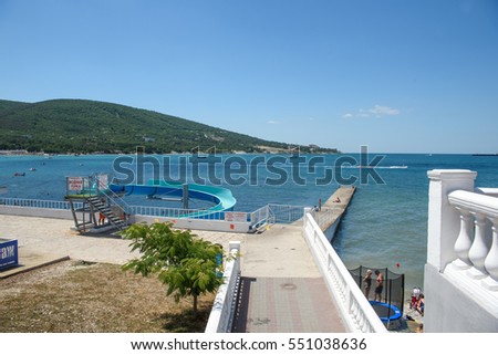 Blue sea and sky in summer sunny day