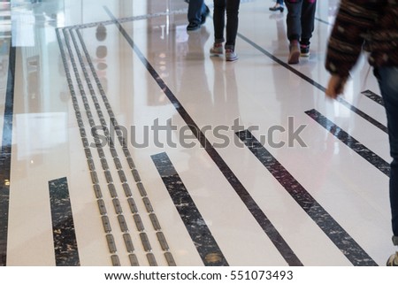 Indoor tactile paving foot path for the blind and vision impaired handicap in Hong Kong