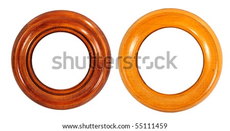 Two wooden scopes for a photo isolated on a white background