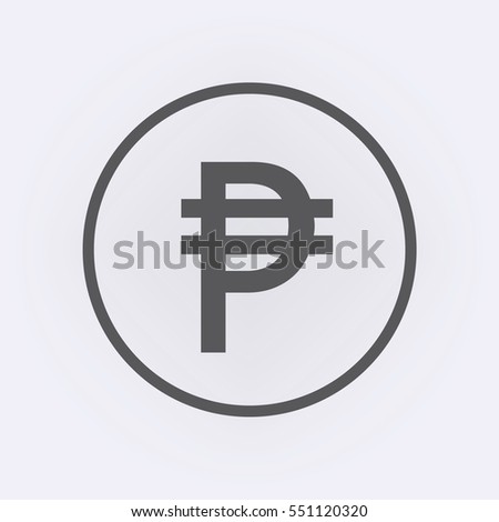 Pesos sign icon in circle . Vector illustration