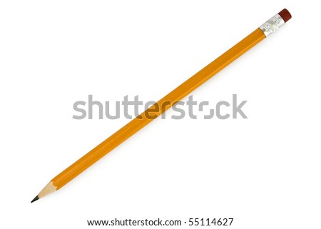 Pencil isolated on pure white background Royalty-Free Stock Photo #55114627