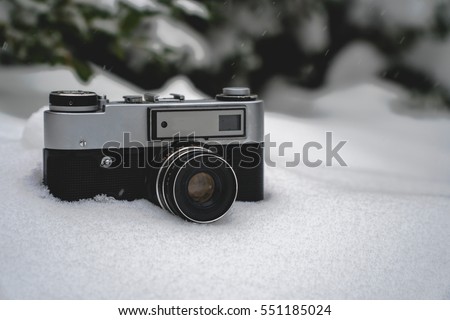 snow winter camera vintage background