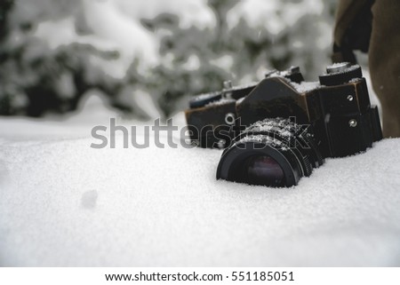 snow winter camera vintage background