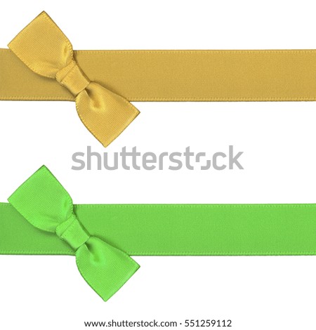 Colorful ribbons with bows on a white background