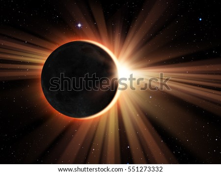 Solar Eclipse "Elements of this image furnished by NASA " Royalty-Free Stock Photo #551273332