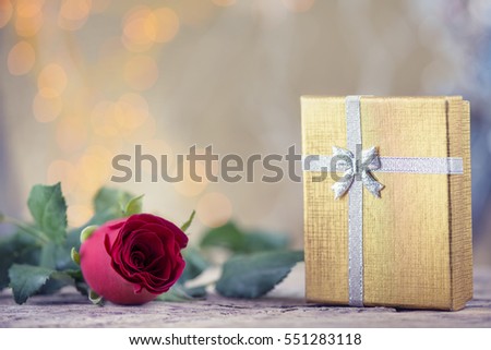 Valentine's day present with beautiful rose