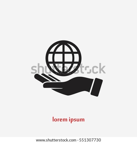 hand hold globe - vector icon, flat design best vector icon