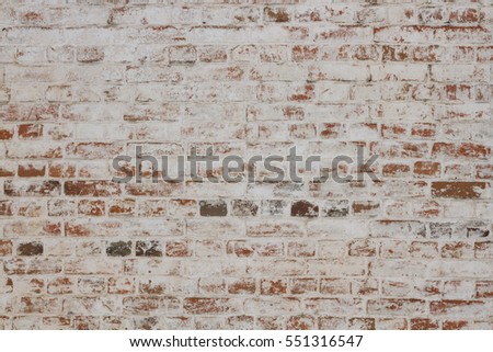 Good texture of a brick wall, old weathered white paint background for creativity.