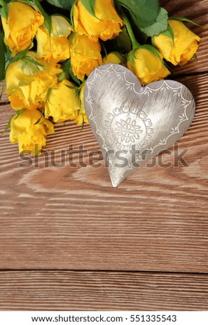 Heart and flowers for lovers