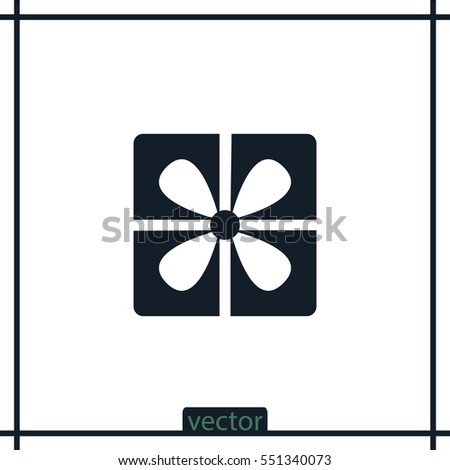 Gift box icon, web design element