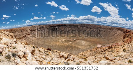 Meteor Crater panoramic view, in Winslow, Arizona, USA