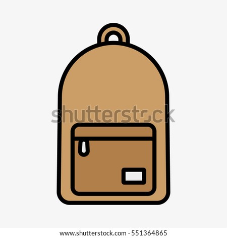 Backpack Bag Minimal Colorful Flat Line Stroke Icon Pictogram Symbol Illustration