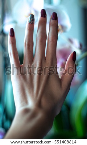 Futuristic woman's hand.