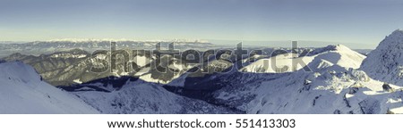 Panoramic view from Chopok mountain peak at Jasna ski resort, Slovakia