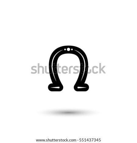 Horseshoe vector icon with round  shadow