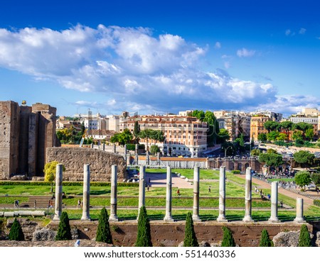 Rome. Temple of Venus and Rome in the area of Colosseum