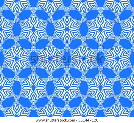 geometric flower. floral seamless pattern. vector illustration. for interior design, invitation, wallpaper, textile. blue color