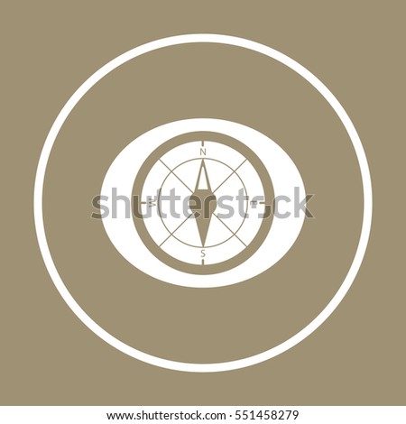  Compass   icon,  isolated. Flat  design.