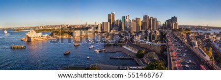 Panoramic view of Sydney with the business district 