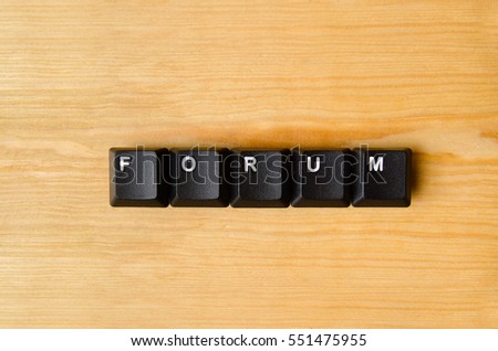 Forum word with keyboard buttons