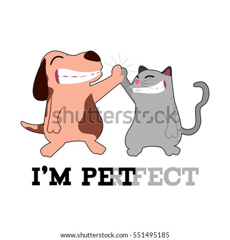 Isolated dog and a cat, Vector illustration