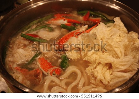 Hot pot / Seafood noodle / Asian cuisine / Healthy food / Soup