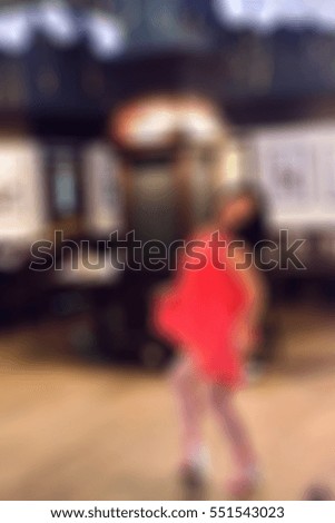 Shot of abstract blurred group casual family meeting in the restaurant background. blur of caucasian people have fun night party after working concept. blur lifestyle manner. holiday vacation weekend