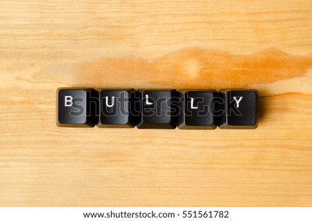 bully word with keyboard buttons