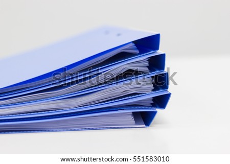 file folder with documents and documents. retention of contracts. isolated white  - copy space