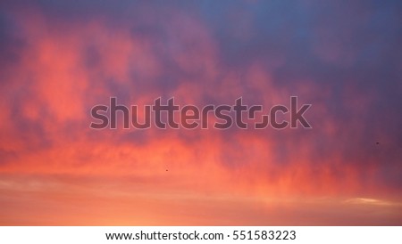 Sky with red sunlight before sunset at suburban in Melbroune Australia.
