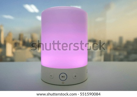 smart wireless speaker light in purple