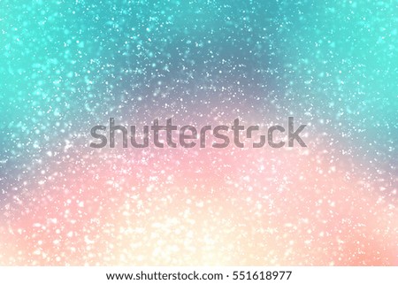 Magic Festive red and blue background. Bokeh light and sun. Abstract glitter lights