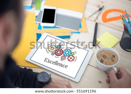Gears and Excellence Mechanism on Tablet Screen