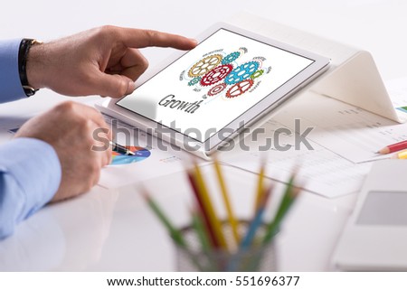 Gears and Growth Mechanism on Tablet Screen