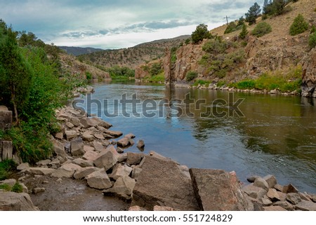 granite rocks on the banks of Colorado river near Radium Hot Springs
Radium, Grand County, Colorado, USA Royalty-Free Stock Photo #551724829