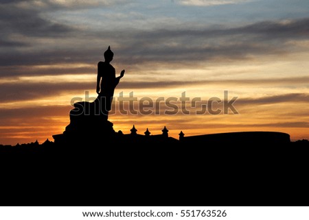 Silhouette Of Thai Buddha