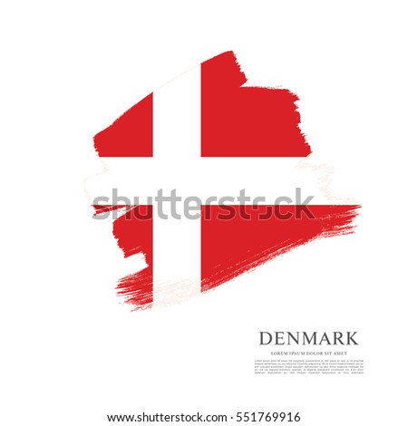 Flag of Denmark, brush stroke background