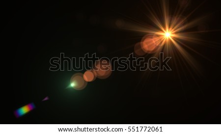 abstract of lighting digital lens flare in dark background Royalty-Free Stock Photo #551772061