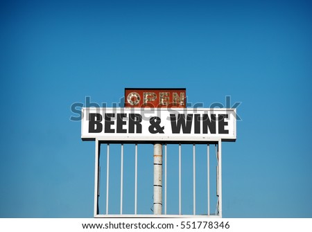 old vintage neon  beer and wine sign 