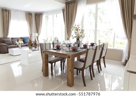 Modern dining room Royalty-Free Stock Photo #551787976