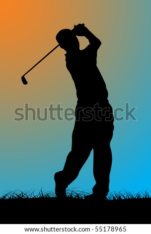 Golfer, vector illustration