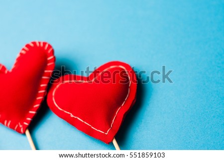 love, happiness, valentines day, red heart, blue background