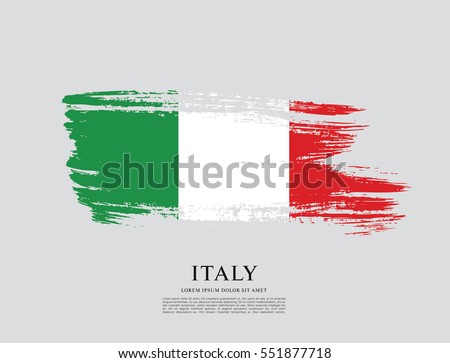 Flag of Italy, brush stroke background Royalty-Free Stock Photo #551877718