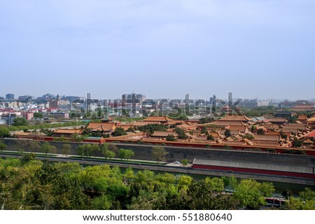 The Forbidden City viewed from Jingshan Hill in Beijing , China, Asia
