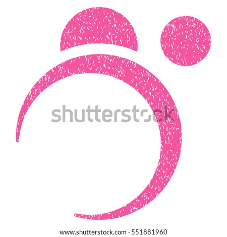 Planet System grainy textured icon for overlay watermark stamps. Flat symbol with unclean texture. Dotted vector pink ink rubber seal stamp with grunge design on a white background.
