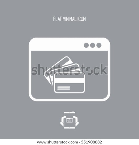Online shop button - Credit card - Vector flat icon