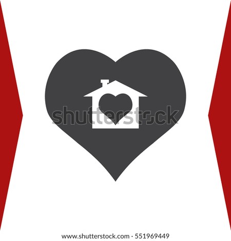 Heart Icon Vector flat design style
