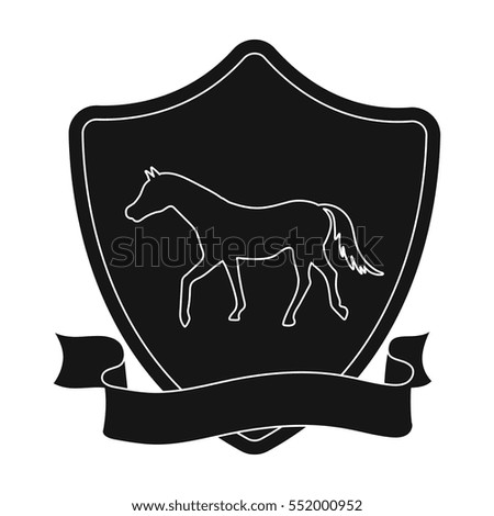 Equestrian blaze icon in black style isolated on white background. Hippodrome and horse symbol stock vector illustration.